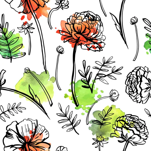 Διακοσμητικά Floral Μοτίβο Διάνυσμα Εικονογράφηση — Διανυσματικό Αρχείο