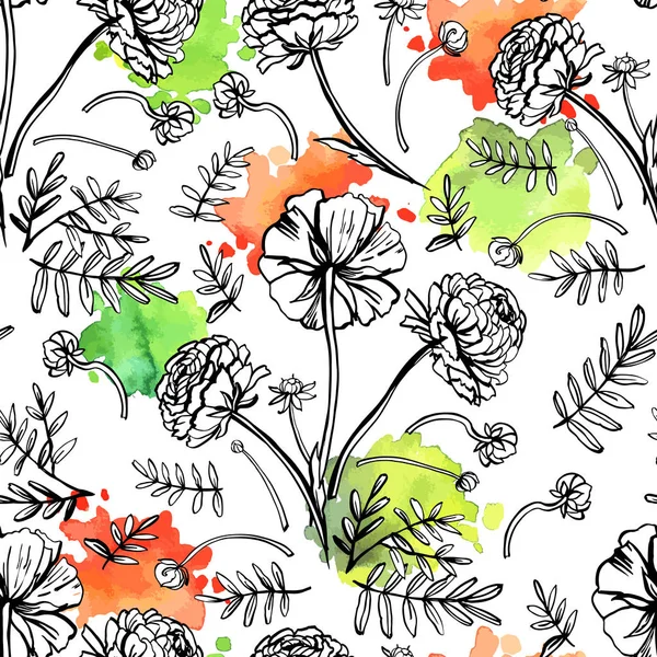 Motif Floral Décoratif Vecteur Illustration — Image vectorielle