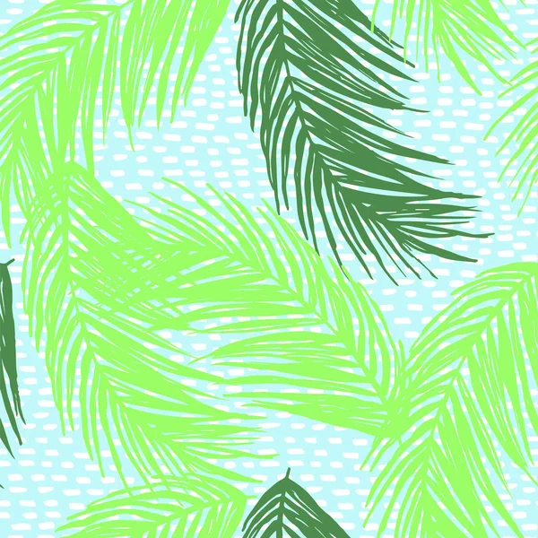 Liście Dekoracyjne Wzór Zielonych Palm — Wektor stockowy