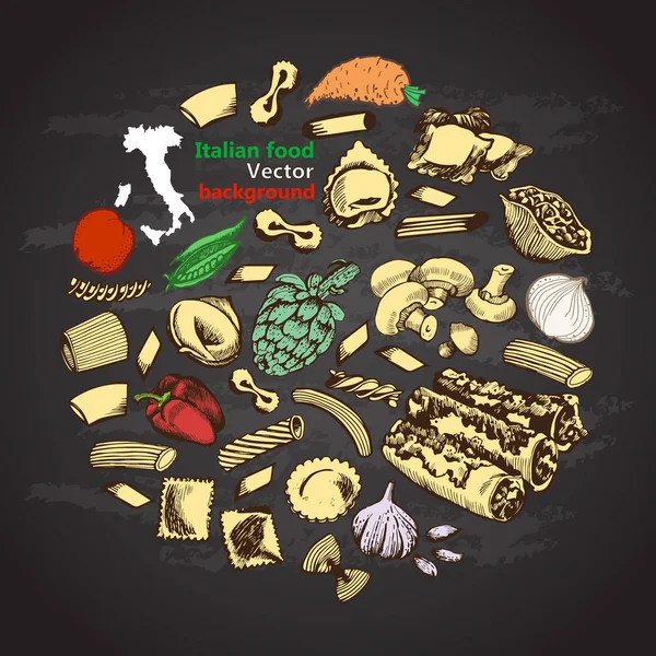 Tirage Graphique Des Illustrations Culinaires Italiennes — Image vectorielle