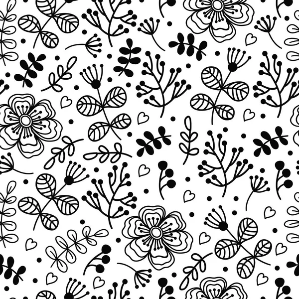 Decorative Graphic Floral Seamless Pattern — Stock Vector