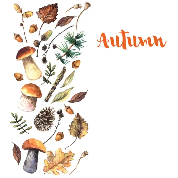 Akvarel Podzimní Náčrtky Akvarel Ilustrace — Stock fotografie