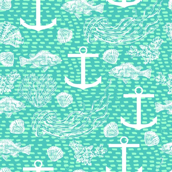Patrón decorativo marino — Archivo Imágenes Vectoriales