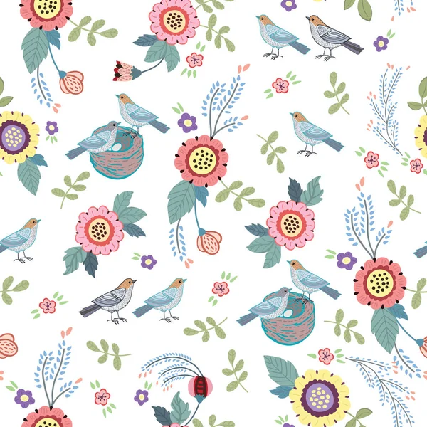 Grafik Muster Vintage Blumen — Stockvektor