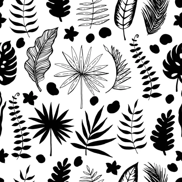 Tropische Blätter Grafisches Muster — Stockvektor