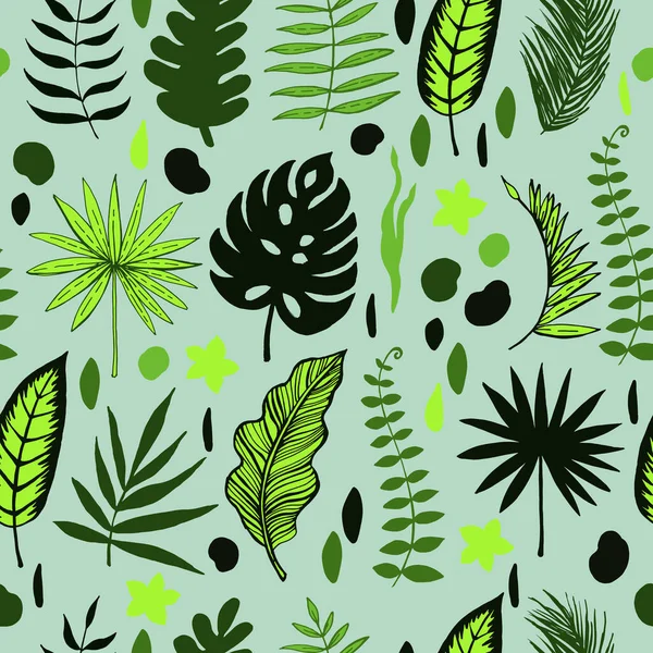 Tropische Blätter Grafisches Dekoratives Muster — Stockvektor
