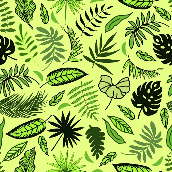 Tropische Bladeren Grafisch Naadloos — Stockvector
