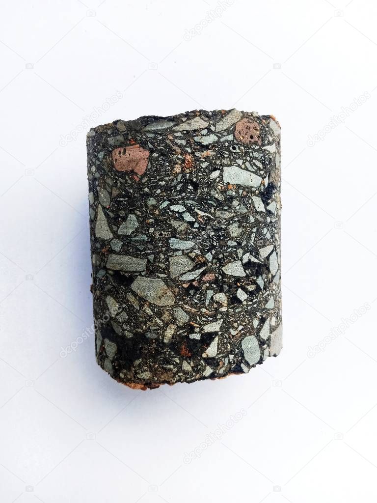 Asphalt cubes from drilling from the road