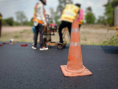Yol kalınlığı, bulanıkbulmak için asfalt yol yüzeyi için sondaj