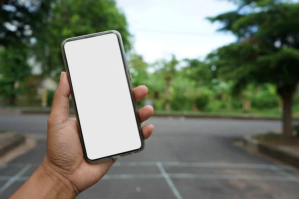 Móviles cara en blanco para llenar imágenes — Foto de Stock