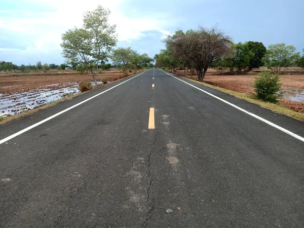 Strada Diretta Campagna Thailandia — Foto Stock