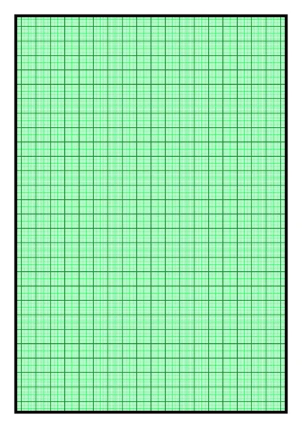 Siyah katı kenarı olan A4 büyüklüğünde yeşil grafik kağıdı