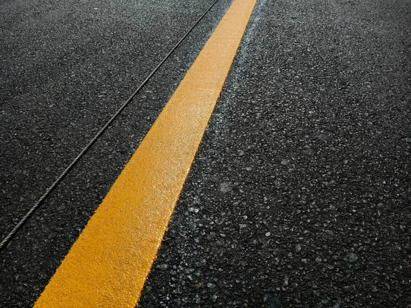 Yellow Traffic Line Thailand — Stock Photo, Image