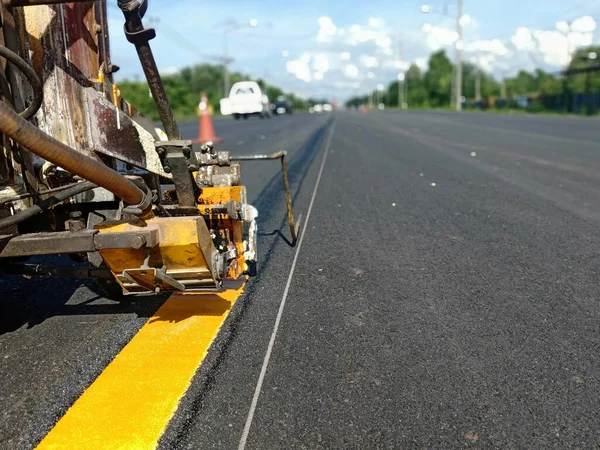 Yellow Traffic Line Thailand — Stock Photo, Image