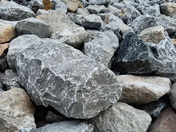 Large Stones Used Construction Prevent Water Erosion Riverban — Stock Photo, Image