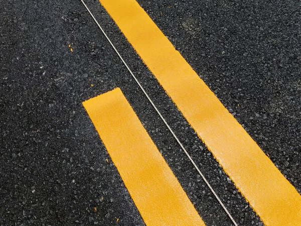 Color Amarillo Línea Tráfico Para Seguridad Viajar Tailandia — Foto de Stock