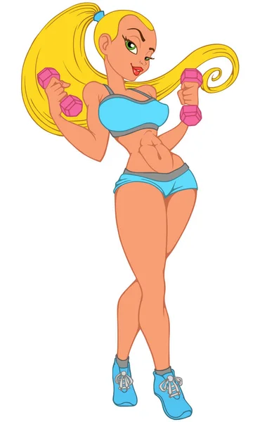 güzel kızlar Fitness dumbbells ile nişanlı