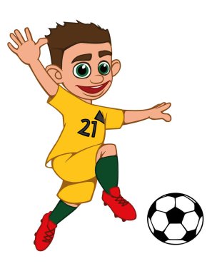 Milli takım Avustralya şeklinde Foodball oynayan çocuk