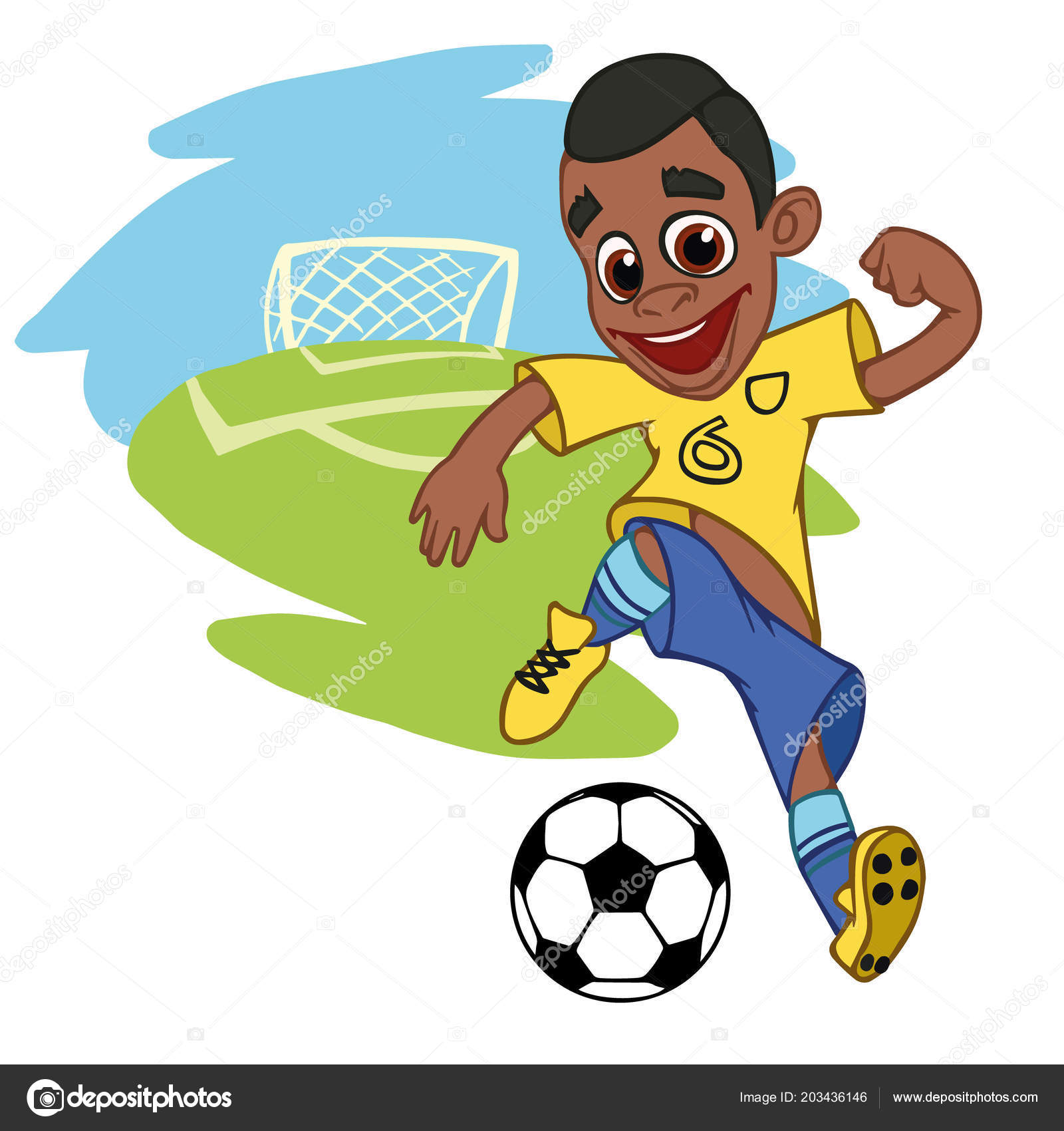 Ícone De Desenho Animado De Bola De Futebol. Brasil. Ilustração Do Vetor.  Ilustraciones svg, vectoriales, clip art vectorizado libre de derechos.  Image 81816110