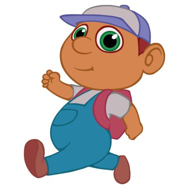 vektör karakter. boy tulum ile bir sırt çantası içinde geliyor