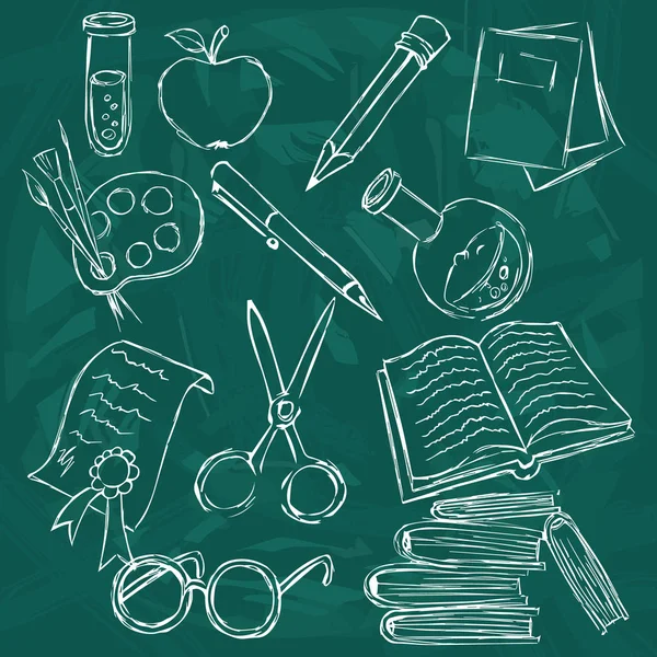 Okul hazırlıkları arka plan. vektör çizim