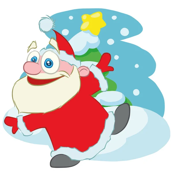 Pai Natal Ilustração Vetorial Santa Claus Dançando —  Vetores de Stock