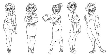 İş kadını dağılımı. Vektör