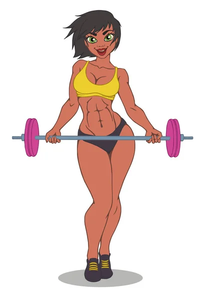 Mayo bir halter ile atletik kız güzel