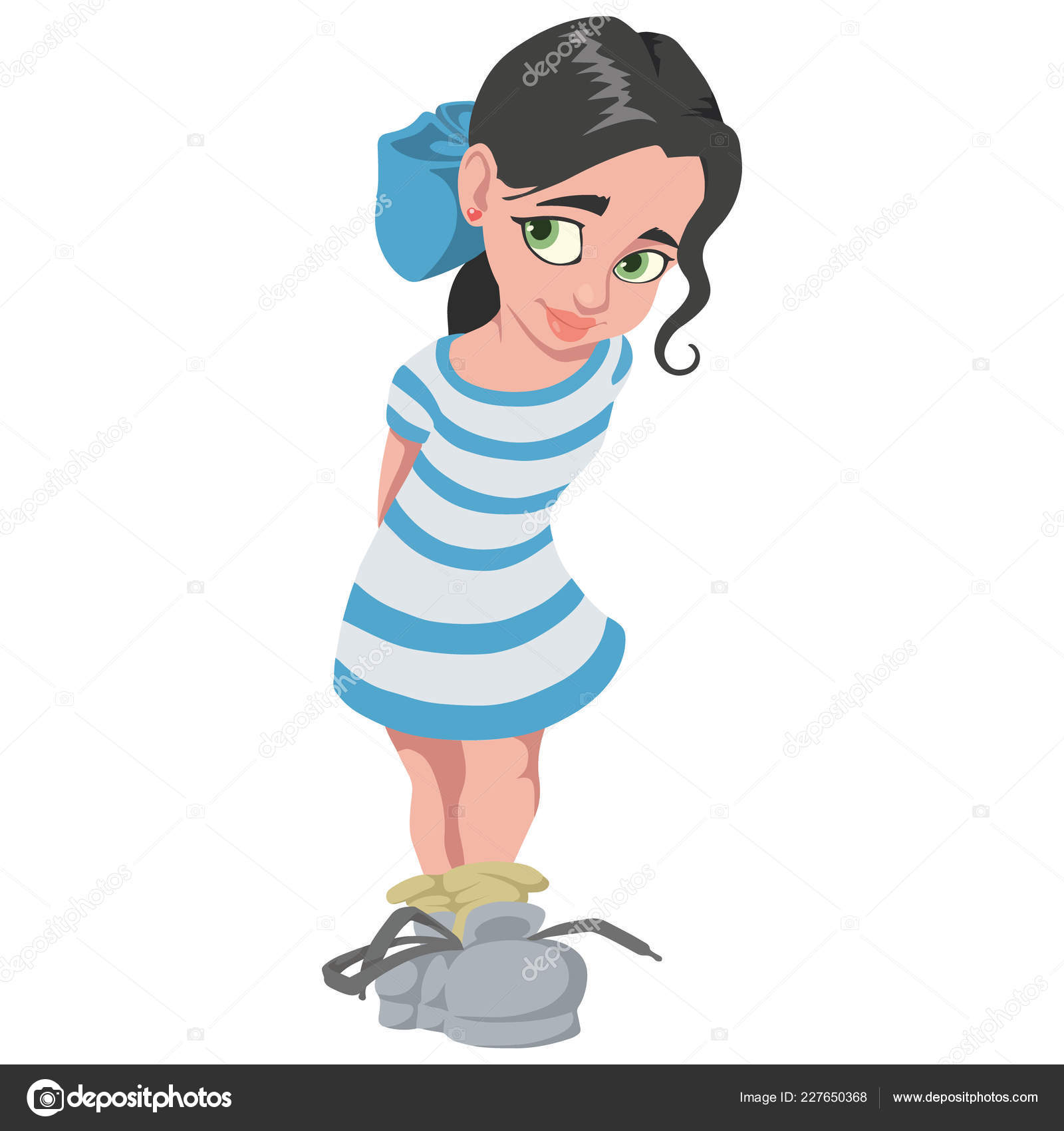 Beautiful Girl Bow Embarrassed White Background Stock Vector by  ©kuza171284stock 227650368, image size:1600x1700