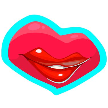 farklı pozisyonlarda seksi dudaklar kümesi