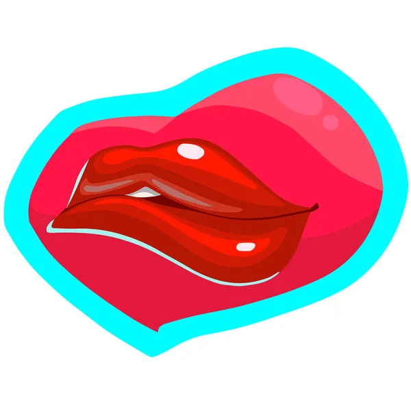 Conjunto Lábios Sexy Diferentes Posições — Vetor de Stock