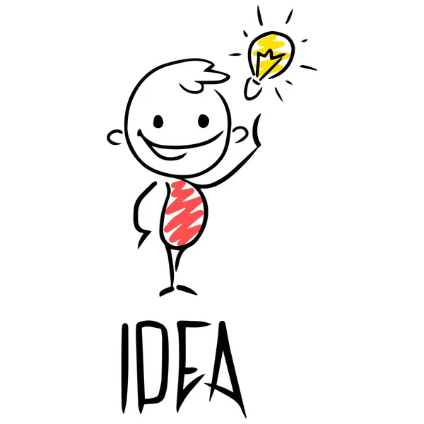 Bir iş lideri fikrinin çizimi. İş tasarımı için el çizilmiş karikatür vektör illüstrasyon.