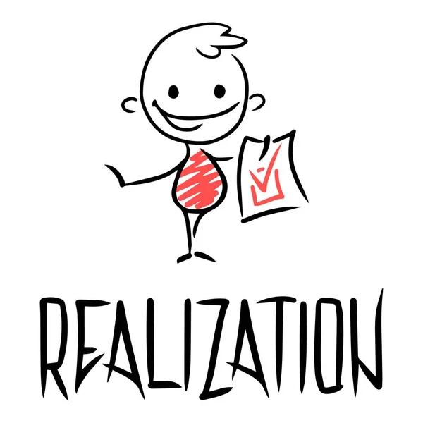 Bir iş lideri gerçekleştirme kroki. İş tasarımı için el çizilmiş karikatür vektör illüstrasyon.