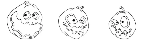 Sada Kreslené Dýně Halloween — Stockový vektor