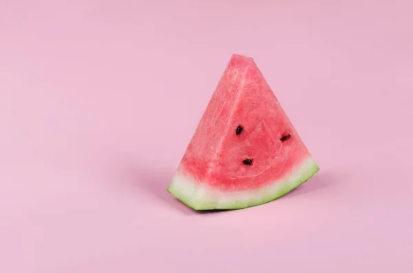 Watermelon slice on pink background — Stock Photo, Image