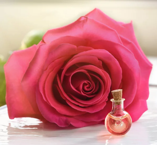 Rosenblüte Und Ätherisches Wellness Und Aromatherapie — Stockfoto