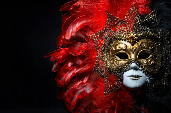 Maschera veneziana di carnevale italiano. Evento misterioso, festa — Foto Stock