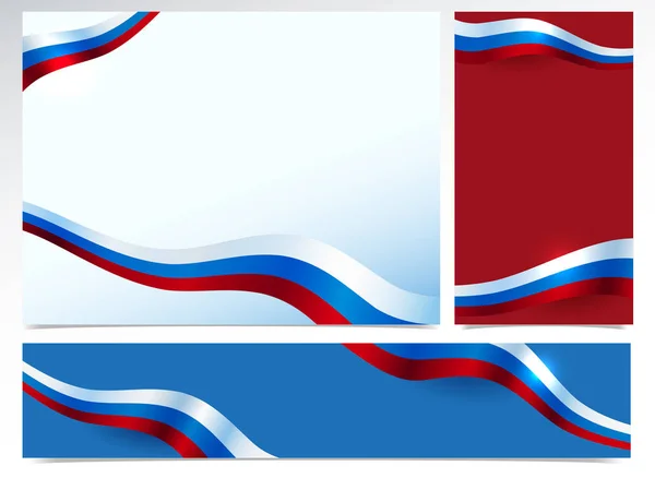 Kolekce Pozadí Abstraktní Vlajka Ruska Jako Banner Ruská Vlajka Pozadí — Stockový vektor