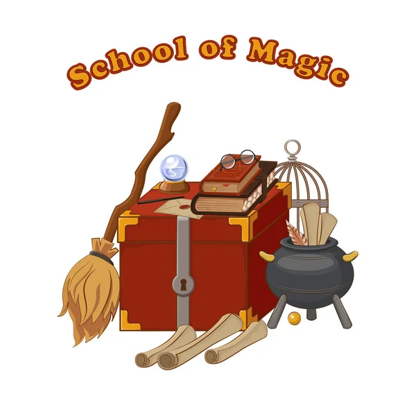 Magische banner. School voor magie — Stockvector