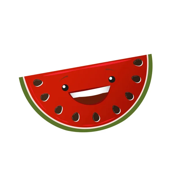 Caractère pastèque. Affiche de fruits avec caractère de pastèque vecteur . — Image vectorielle