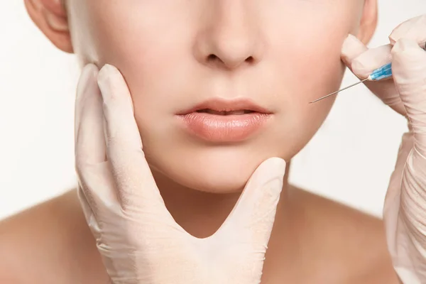 Biorivitalizzazione Iniezione Cosmetologica Trattamento Viso Pelle Riempimento Viso Bellezza Botulino — Foto Stock