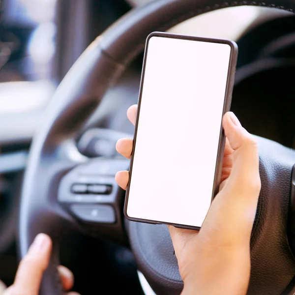 Teléfono Coche Aplicación Pantalla Burla Mapa Viajes — Foto de Stock