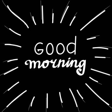 Günaydın el yazma sketch vektör. Hat illüstrasyon. Doodle kahvaltı menüsü.