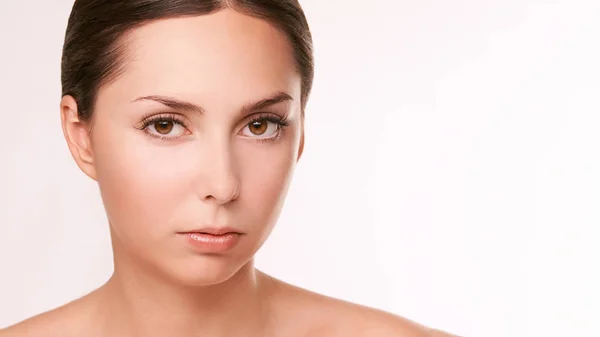 Cara Cosmetológica Belleza Retrato Facial Chica Hydra Crema Inyección Dermatología — Foto de Stock
