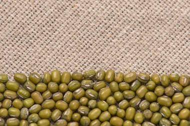 Birçok yeşil fasulye. Nötr arka plan. Sağlıklı yemek.