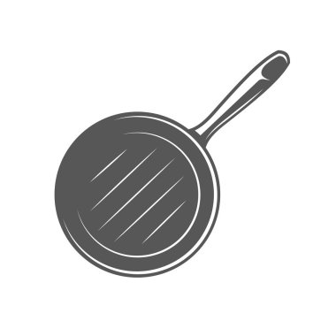 Beyaz arka plan üzerinde izole Pan. Sembol tasarımı logo ve amblem yemek pişirmek için. Vektör çizim