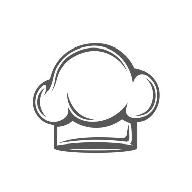 Beyaz arka plan üzerinde izole şapka yemek. Sembol tasarımı logo ve amblem yemek pişirmek için. Vektör çizim