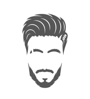 Beyaz arka plan üzerinde izole bir saç modeli silüeti. Tasarım öğesi. Vektör çizim