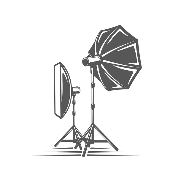 Fotostudio Element Geïsoleerd Witte Achtergrond Vectorillustratie — Stockvector