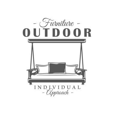 Beyaz arka plan üzerinde izole mobilya etiket. Tasarım öğesi. Vektör çizim